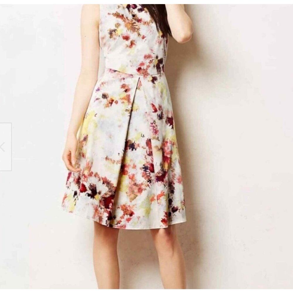 Hunter Bell Dress Anthropologie Fit to Flare Abstract Size 2 Petite